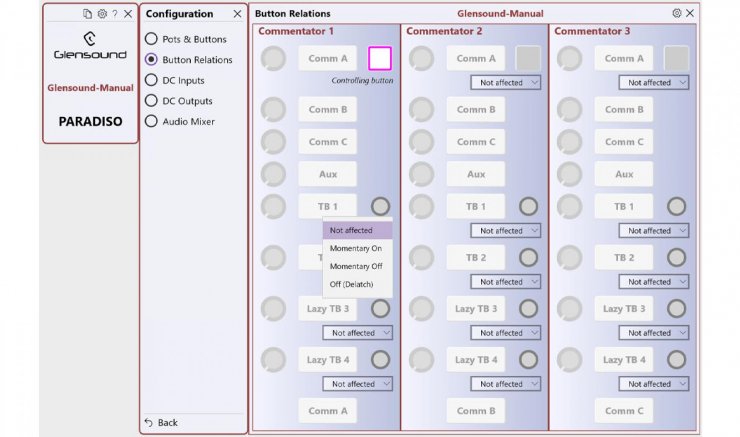 Paradiso App Buttons Relations BAN